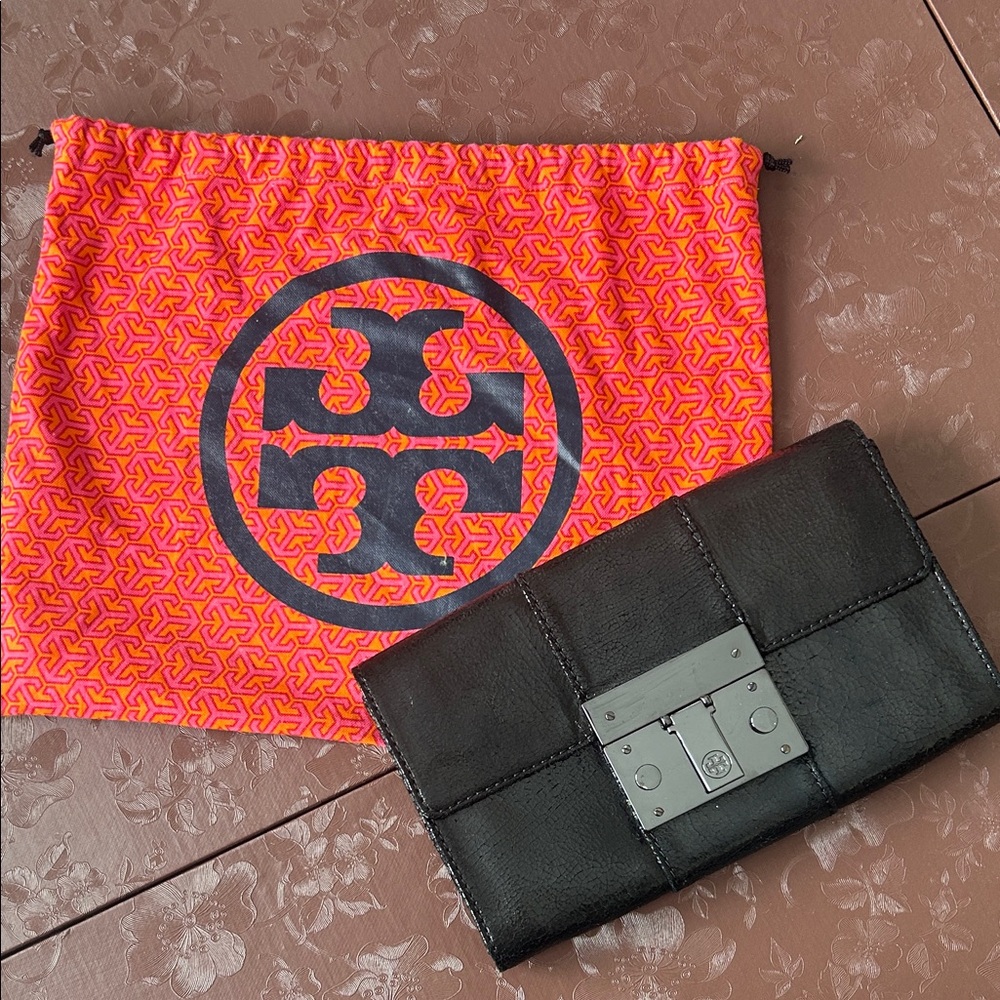 Tory Burch Black Leather Clutch